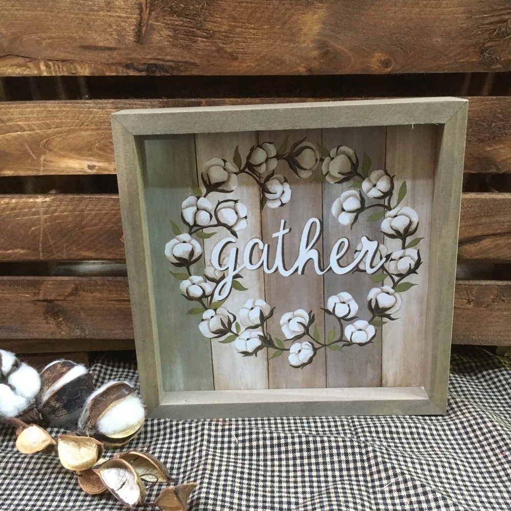 COPY - - Gather wooden farmhouse box sign
